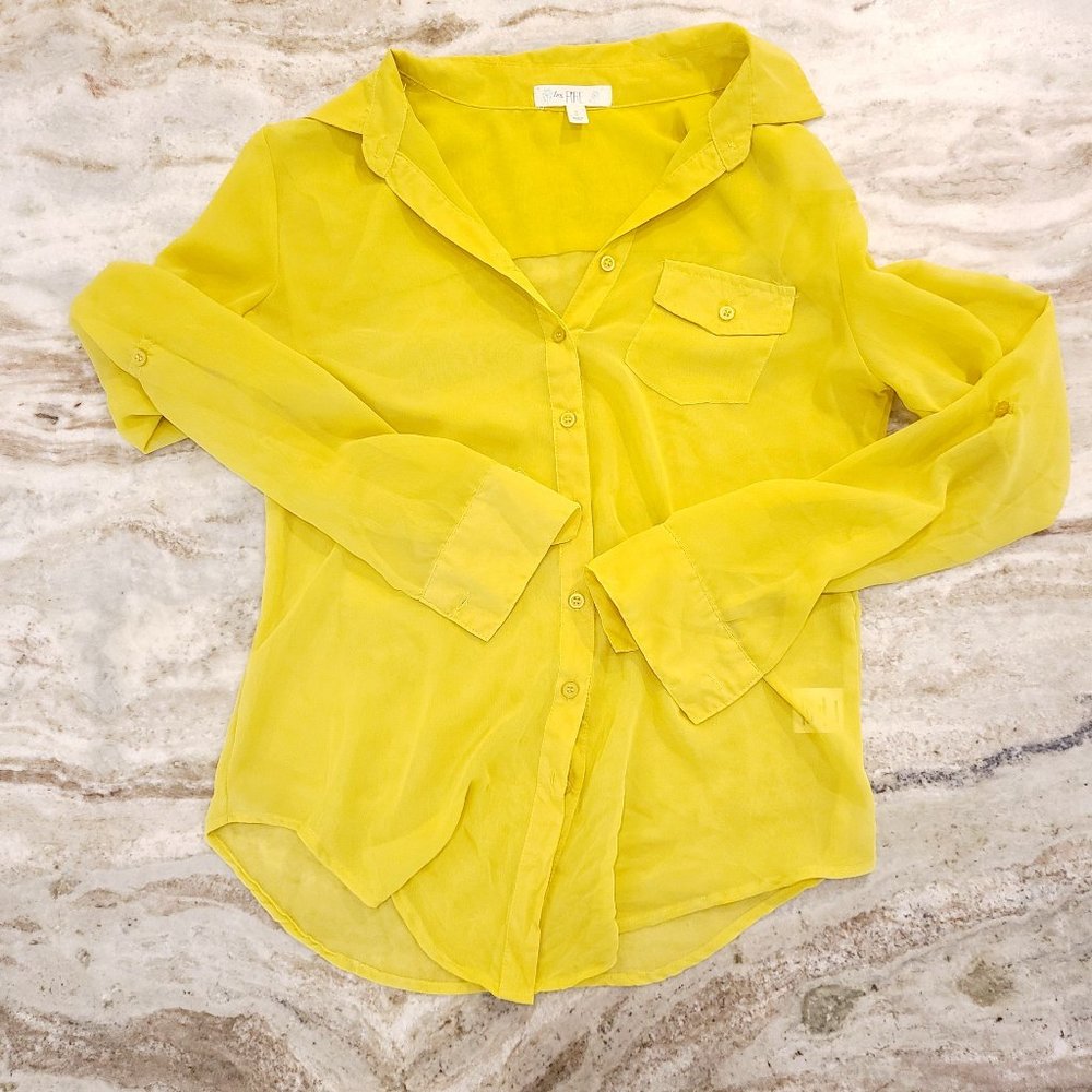 AMAZING COLOR!!!!! Long sleeve sheer top